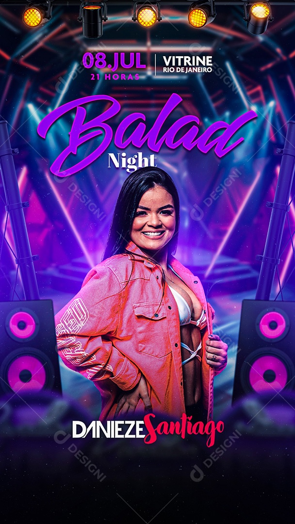 Flyer Show Danieze Santiago Story Social Media PSD Editável