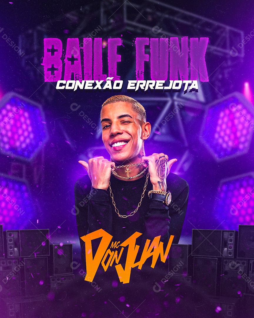 Flyer Baile Funk MC Don Juan Social Media PSD Editável