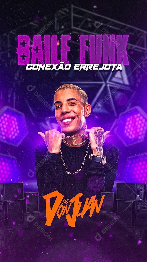 Flyer Baile Funk MC Don Juan Story Social Media PSD Editável