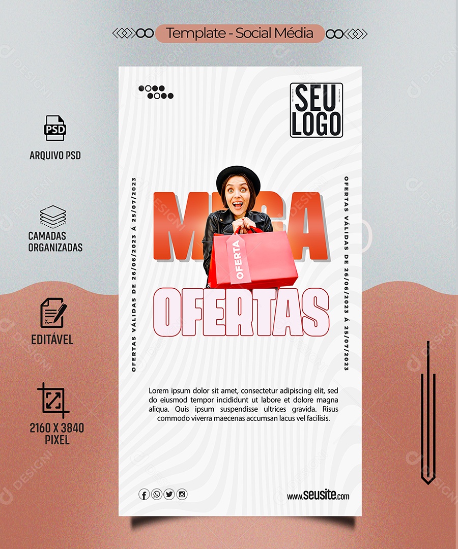 Social Media Story Mega Ofertas PSD Editável