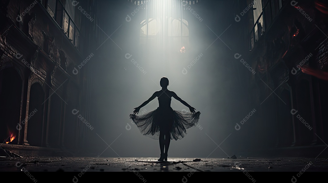 Ilustração sobre uma bailarina dançando.