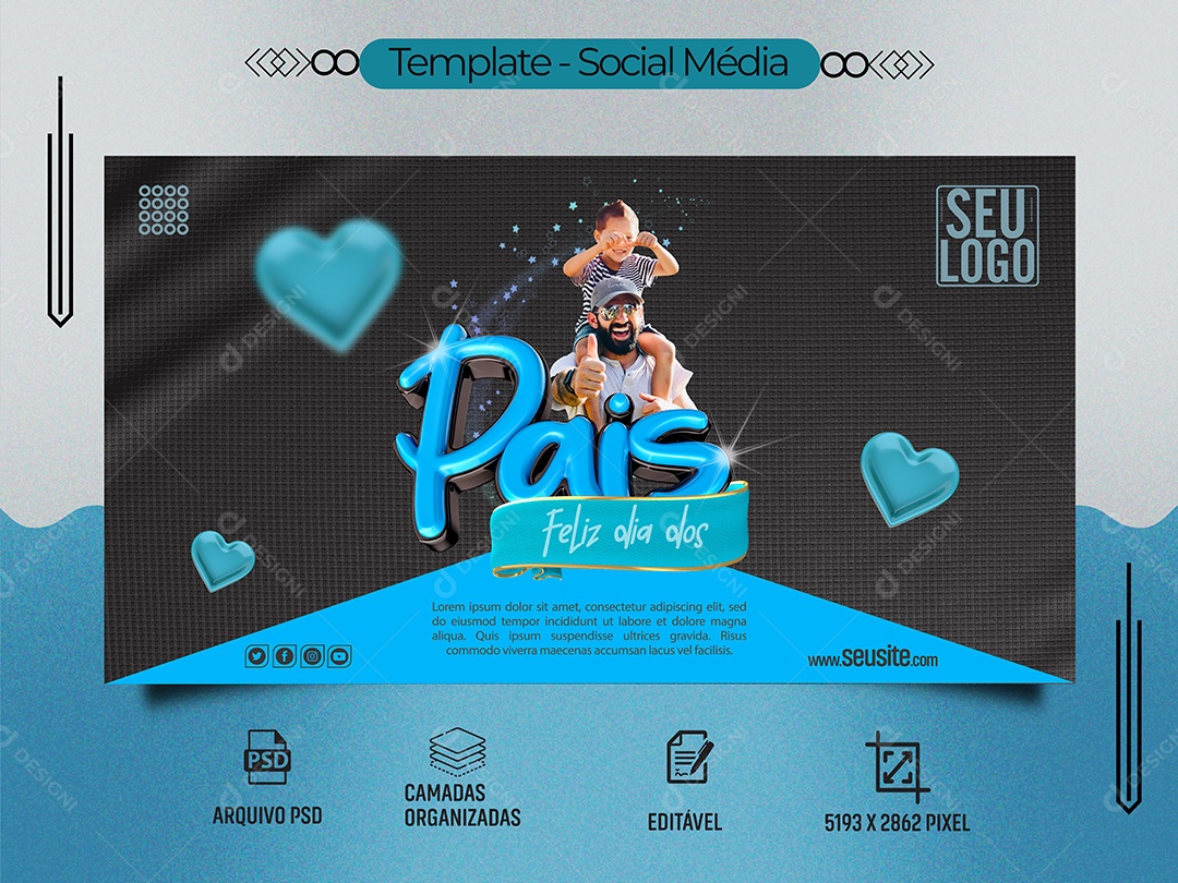 Banner Feliz Dia Dos Pais Social Media PSD Editável
