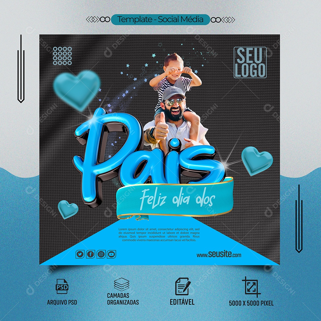 Feed Feliz Dia Dos Pais Social Media PSD Editável