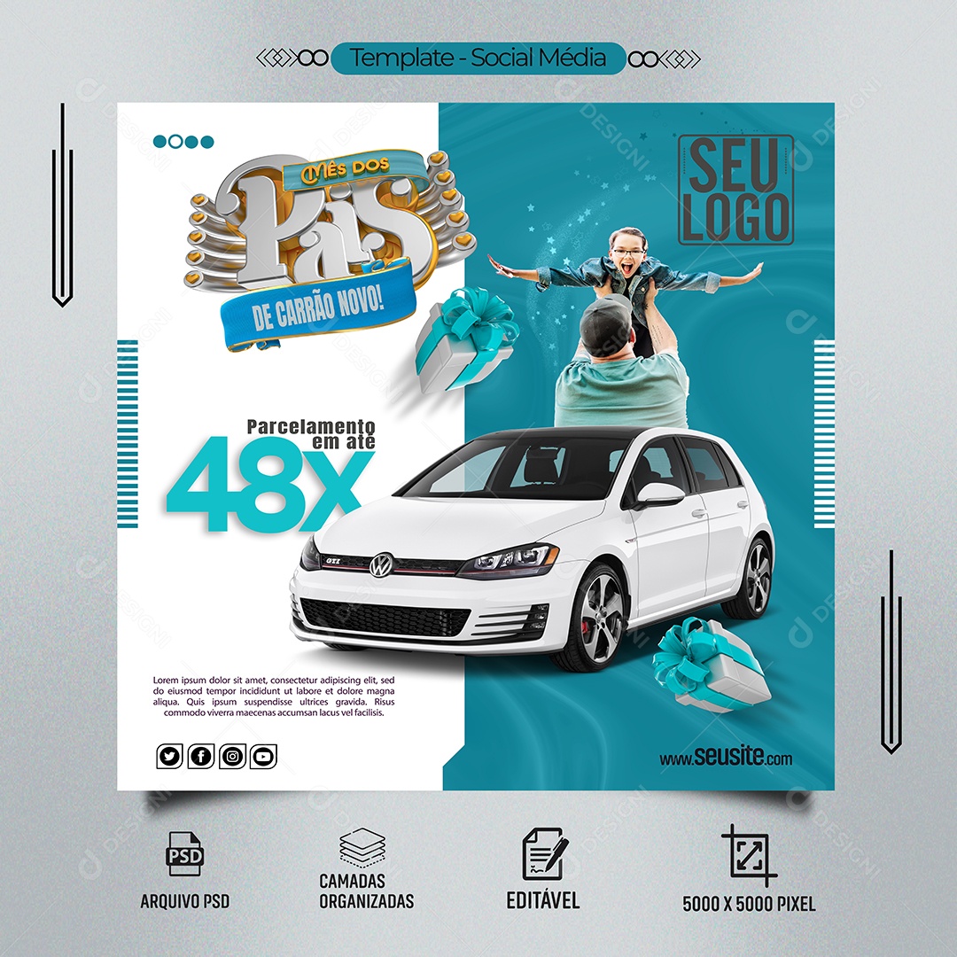 Social Media Feed Mês Dos Pais De Carrão Novo PSD Editável