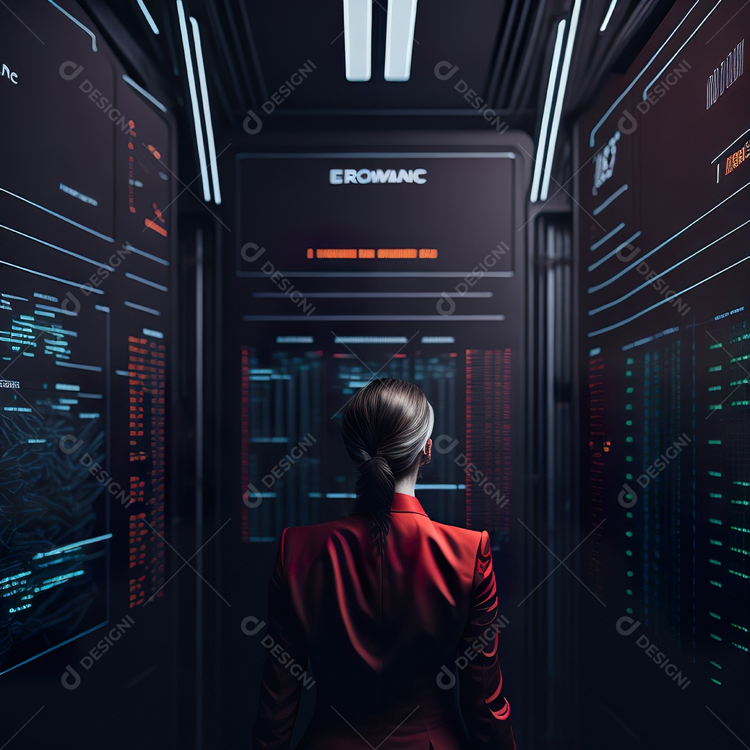 Mulher analisando ações