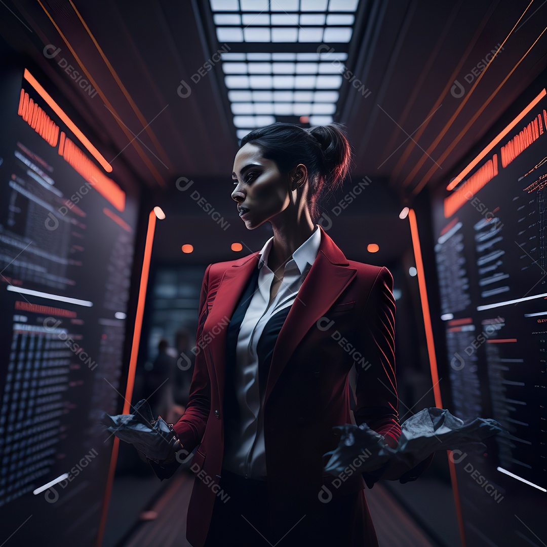 Mulher analisando ações