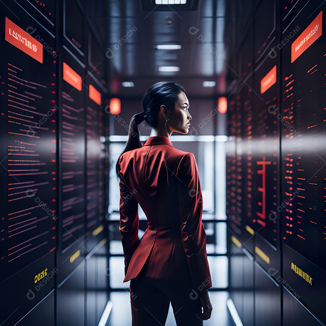 Mulher analisando ações