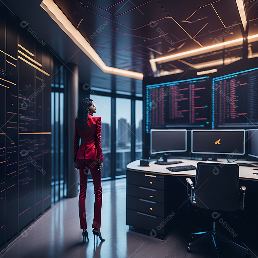 Mulher analisando ações