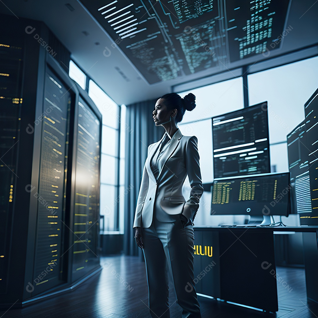 Mulher analisando ações