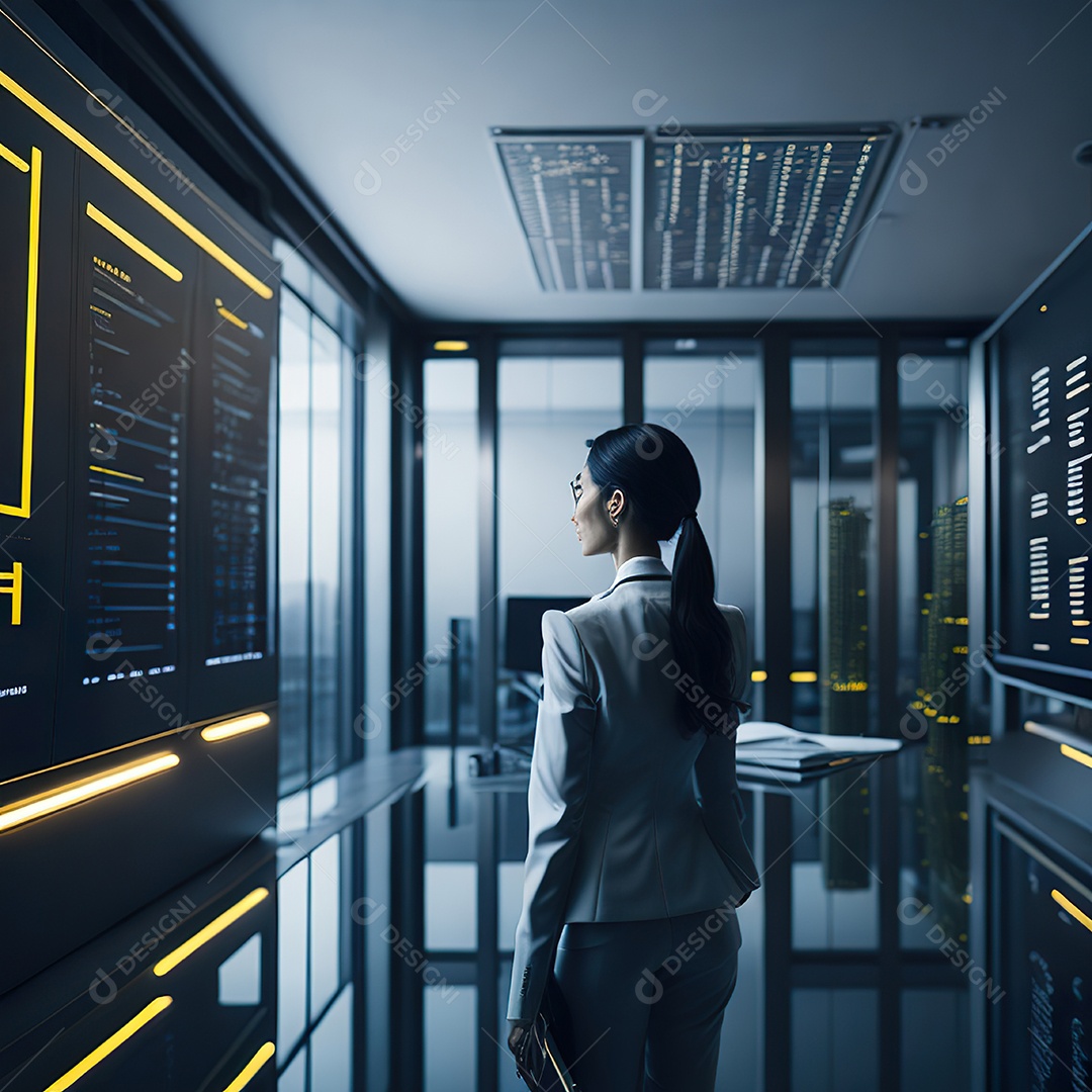 Mulher analisando ações