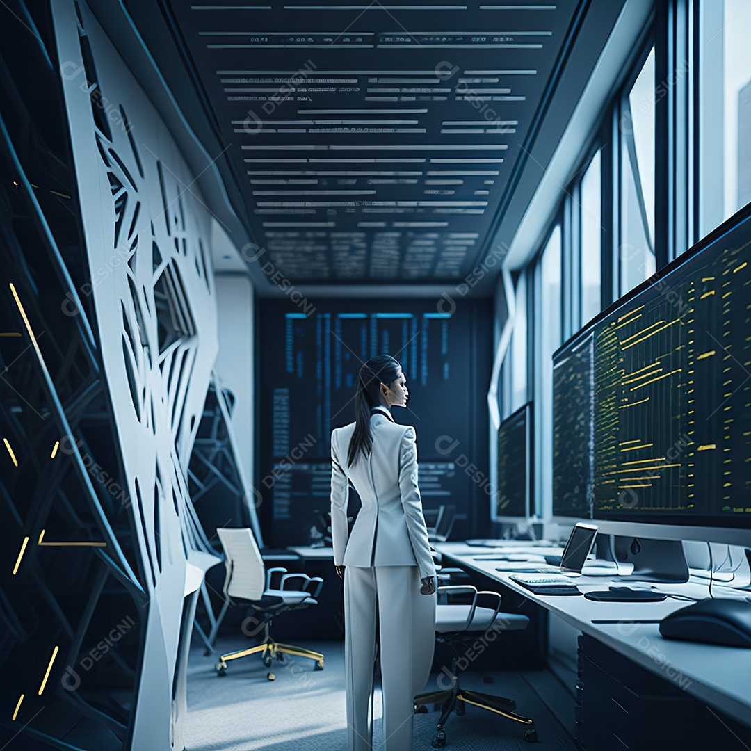 Mulher analisando ações