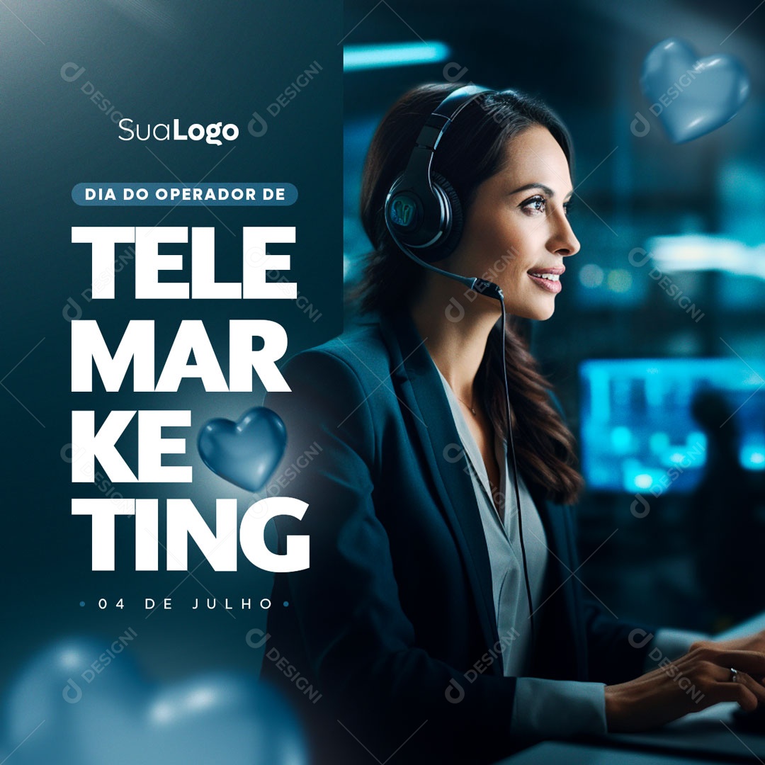 Dia Do Operador De Telemarketing 04 De Julho Social Media PSD Editável