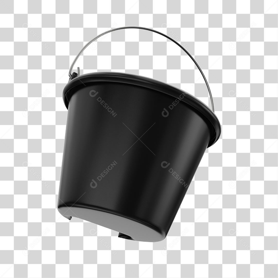 Balde Preto PNG Transparente