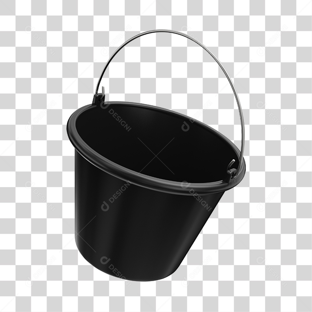 Balde Preto PNG Transparente