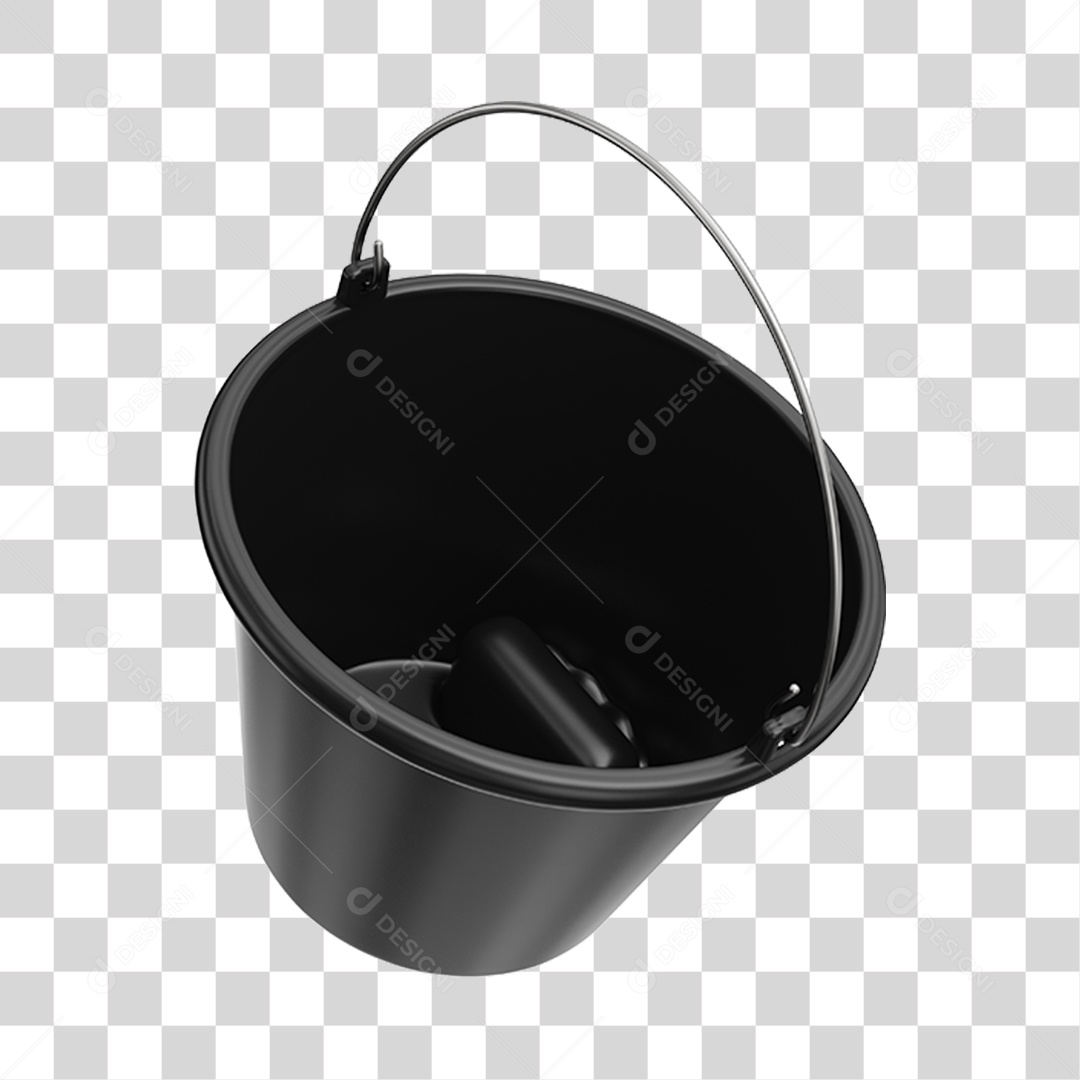 Balde Preto PNG Transparente