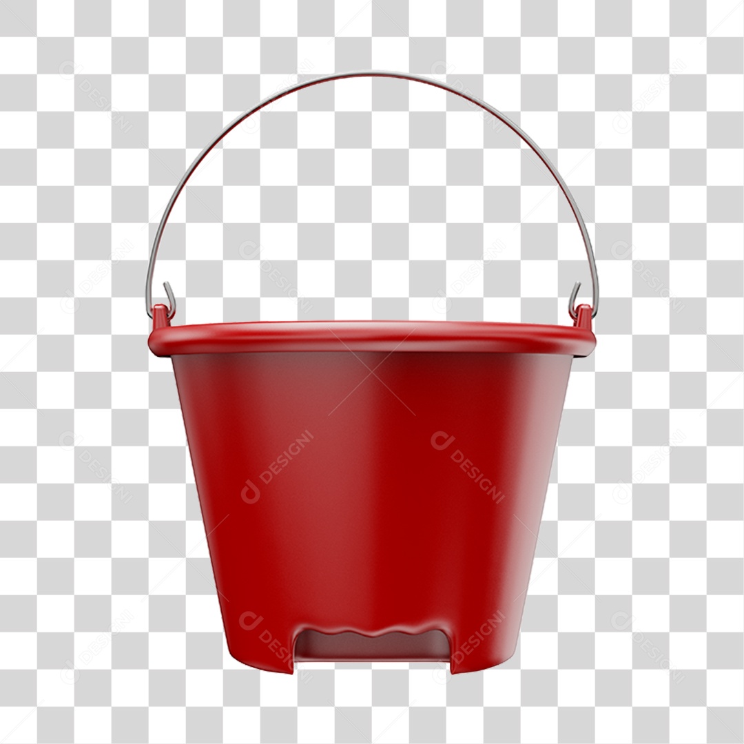Balde Vermelho PNG Transparente