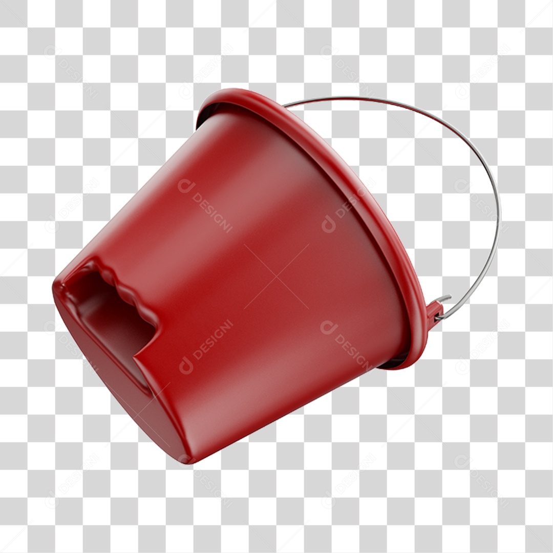 Balde Vermelho PNG Transparente