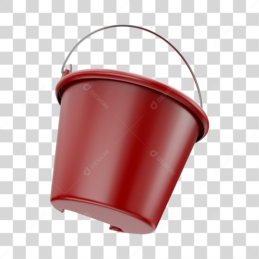 Balde Vermelho PNG Transparente