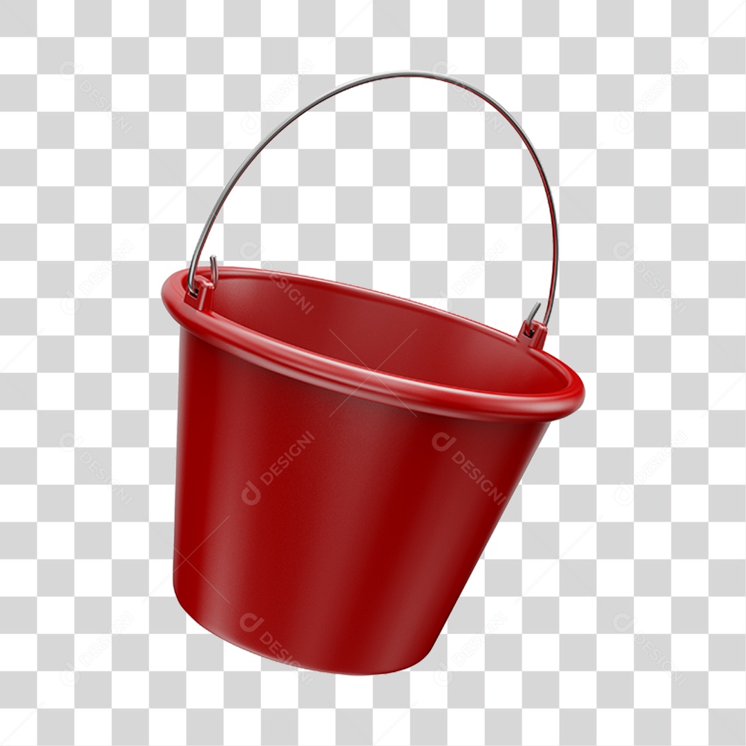 Balde Vermelho PNG Transparente
