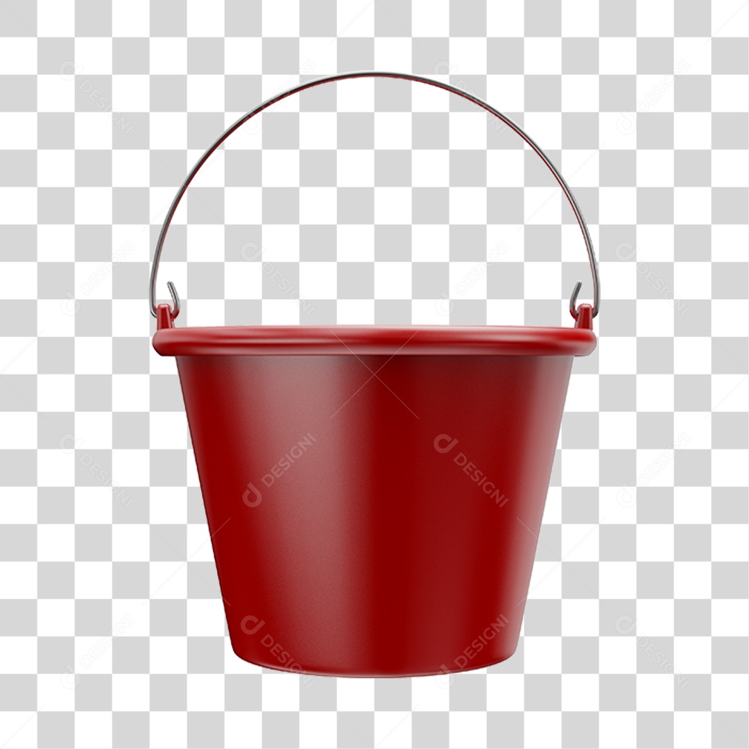 Balde Vermelho PNG Transparente