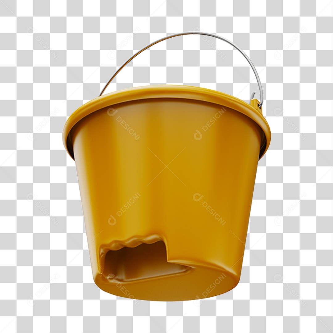 Balde Amarelo PNG Transparente