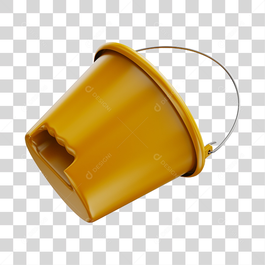 Balde Amarelo PNG Transparente