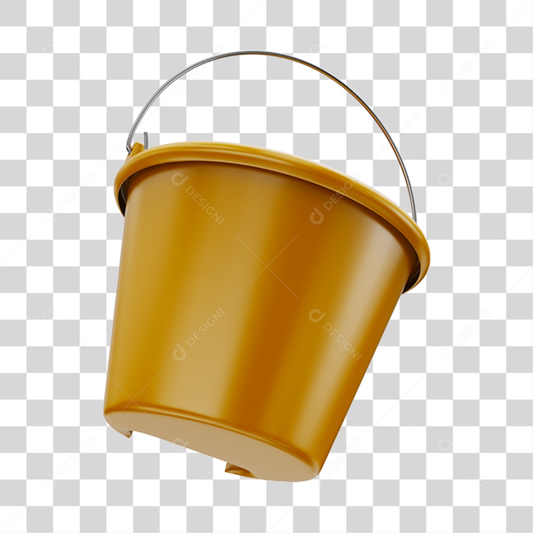 Balde Amarelo PNG Transparente