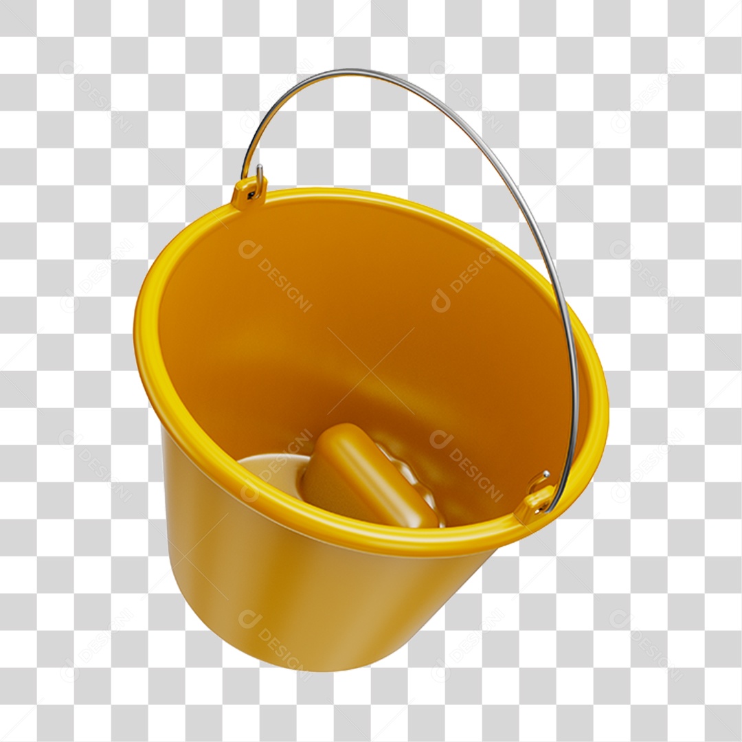 Balde Amarelo PNG Transparente