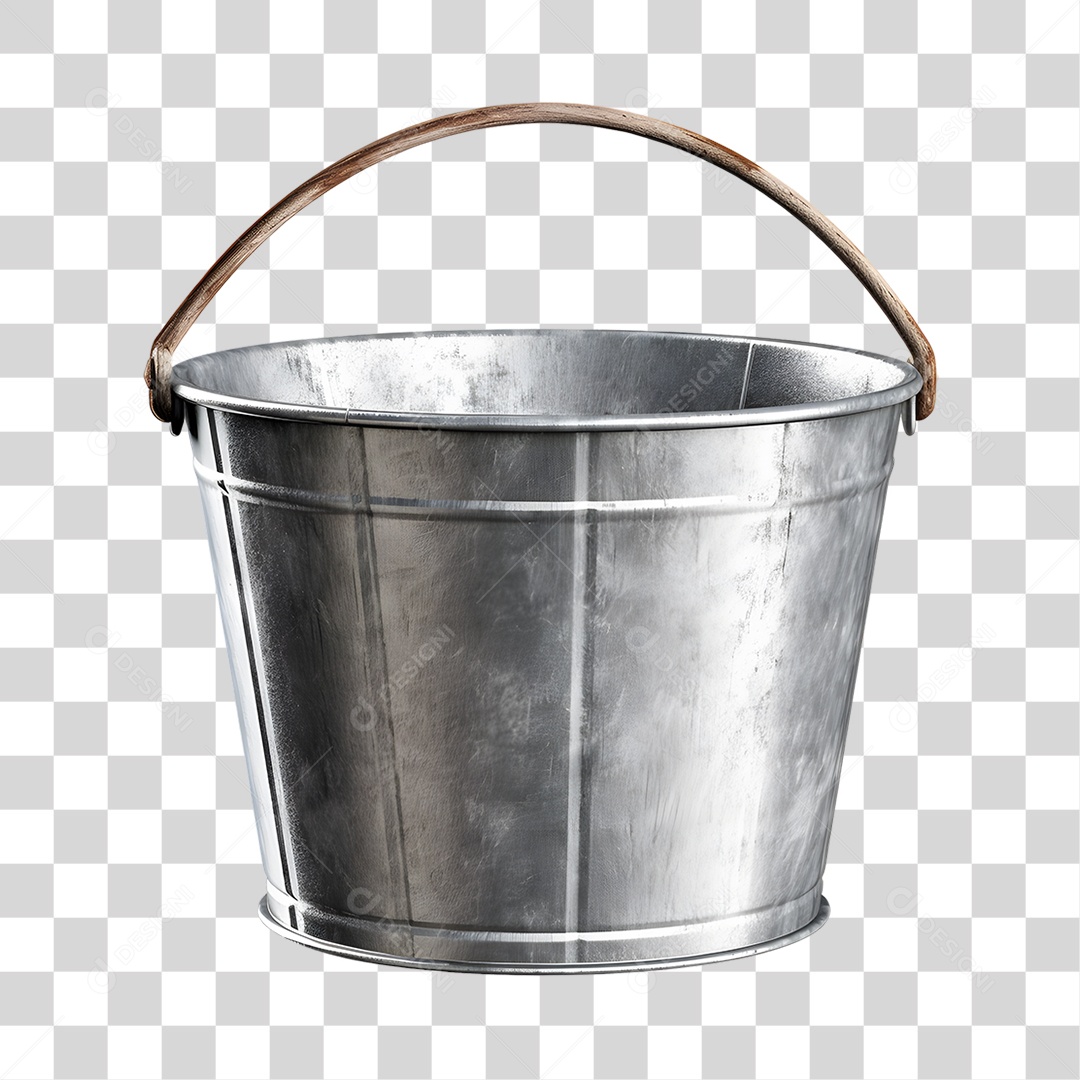 Balde Cromado PNG Transparente