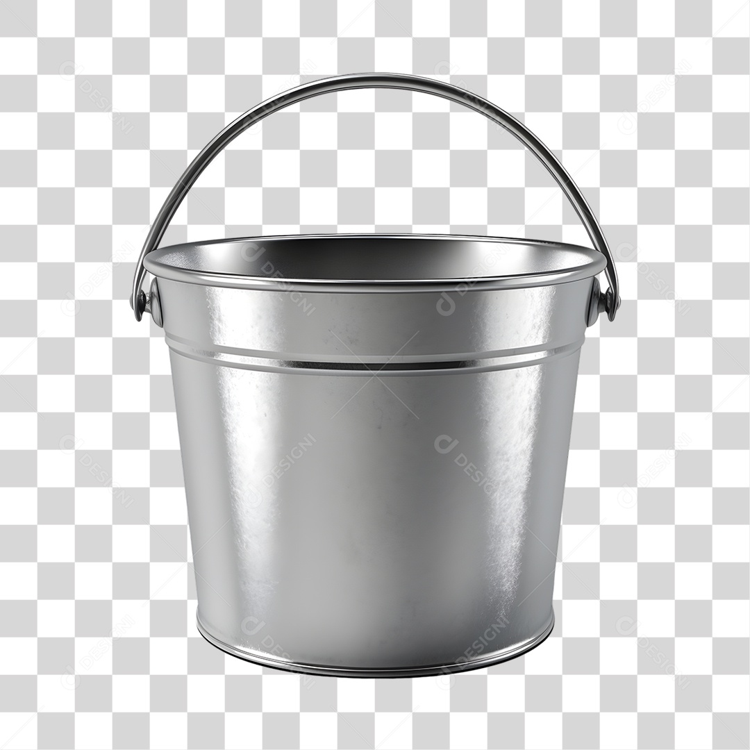 Balde Cromado PNG Transparente