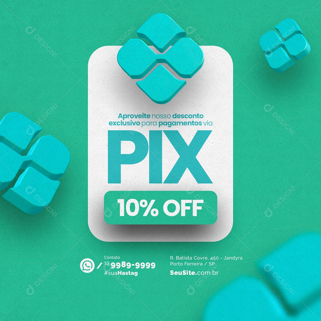 Nosso Desconto Exclusivo Para Pagamento Via Pix 10% Off Aviso Social Media PSD Editável