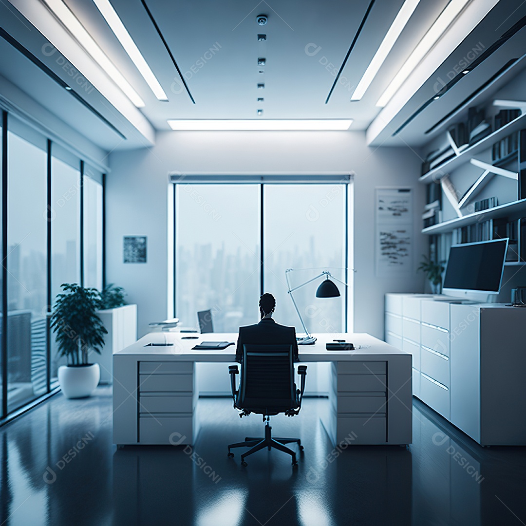 Médico no interior de seu escritório