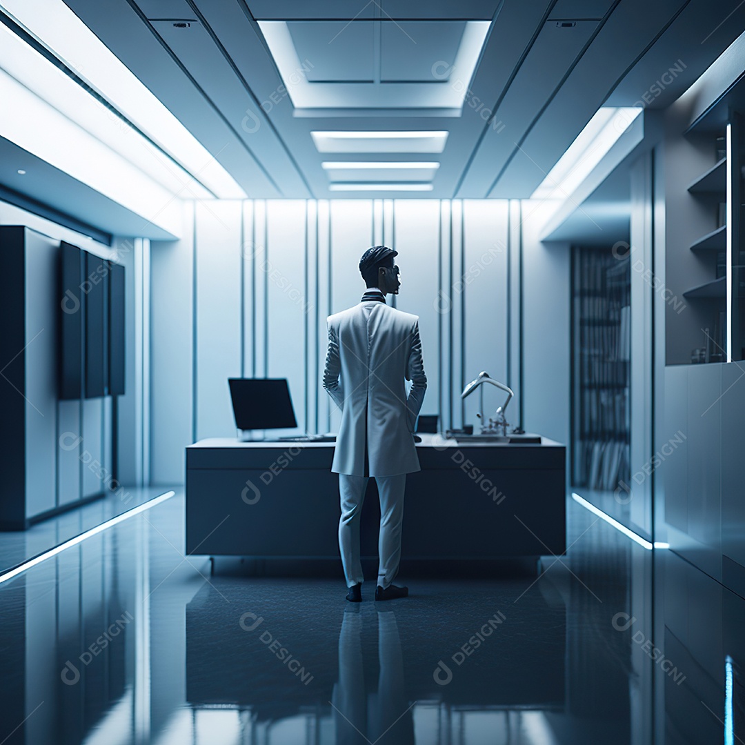 Médico no interior de seu escritório