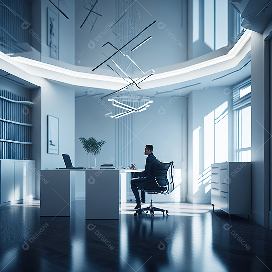 Médico no interior de seu escritório