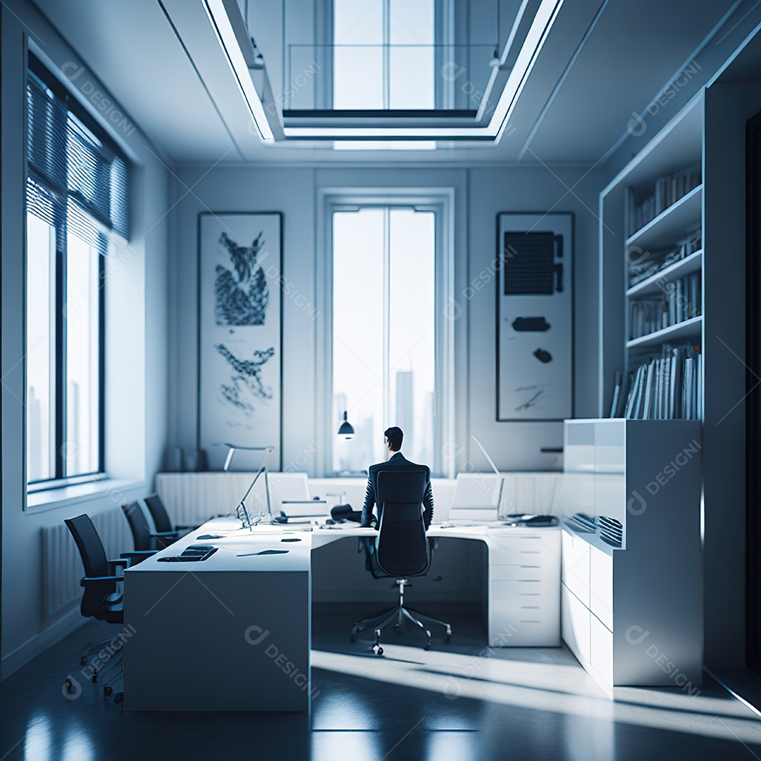 Médico no interior de seu escritório