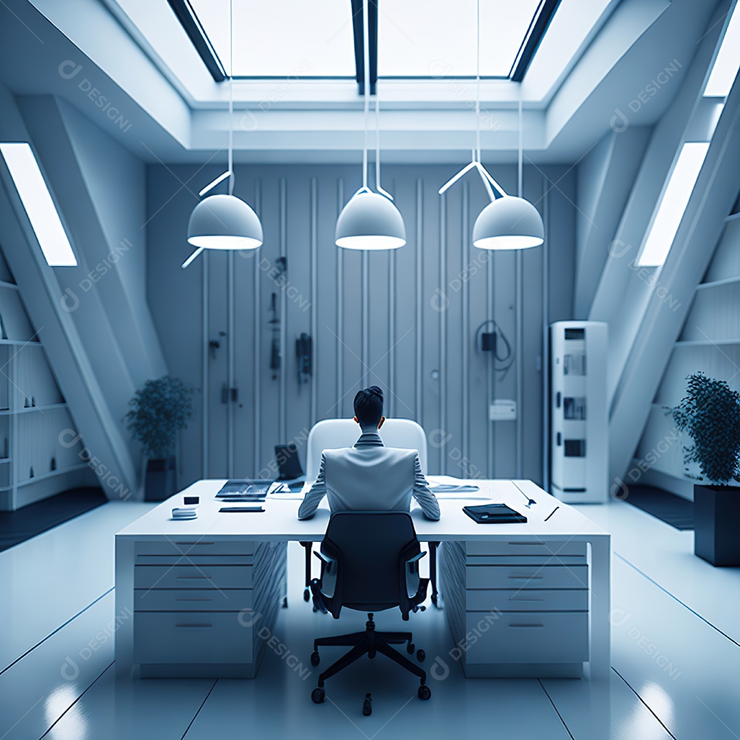 Médico no interior de seu escritório