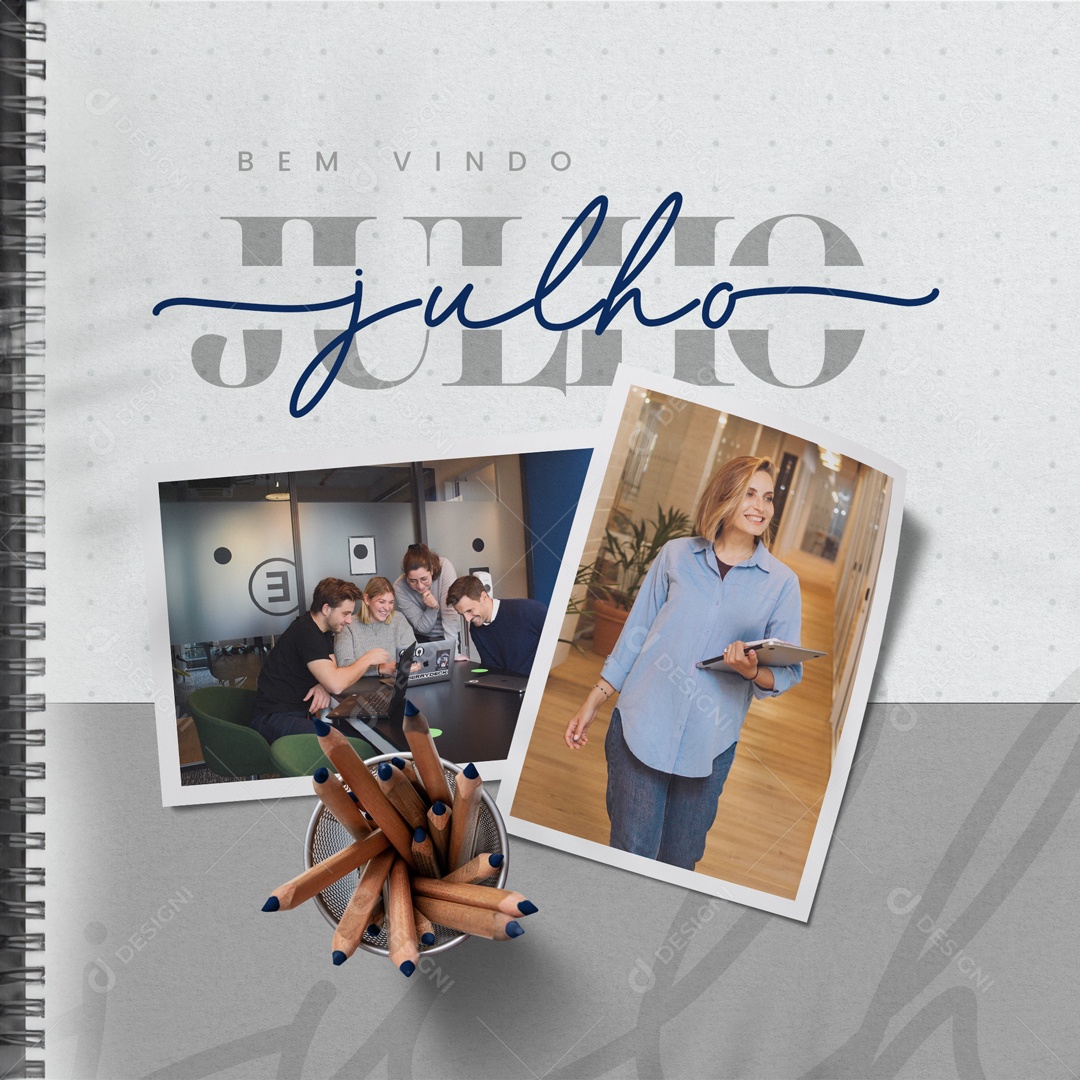 Bem Vindo Mês de Julho Social Media PSD Editável