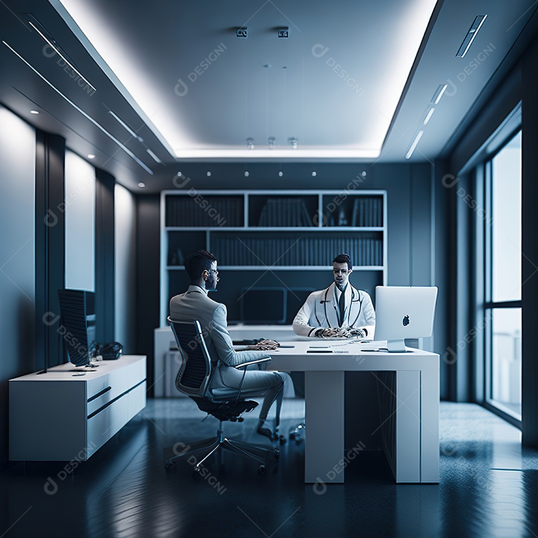 Médico no interior de seu escritório