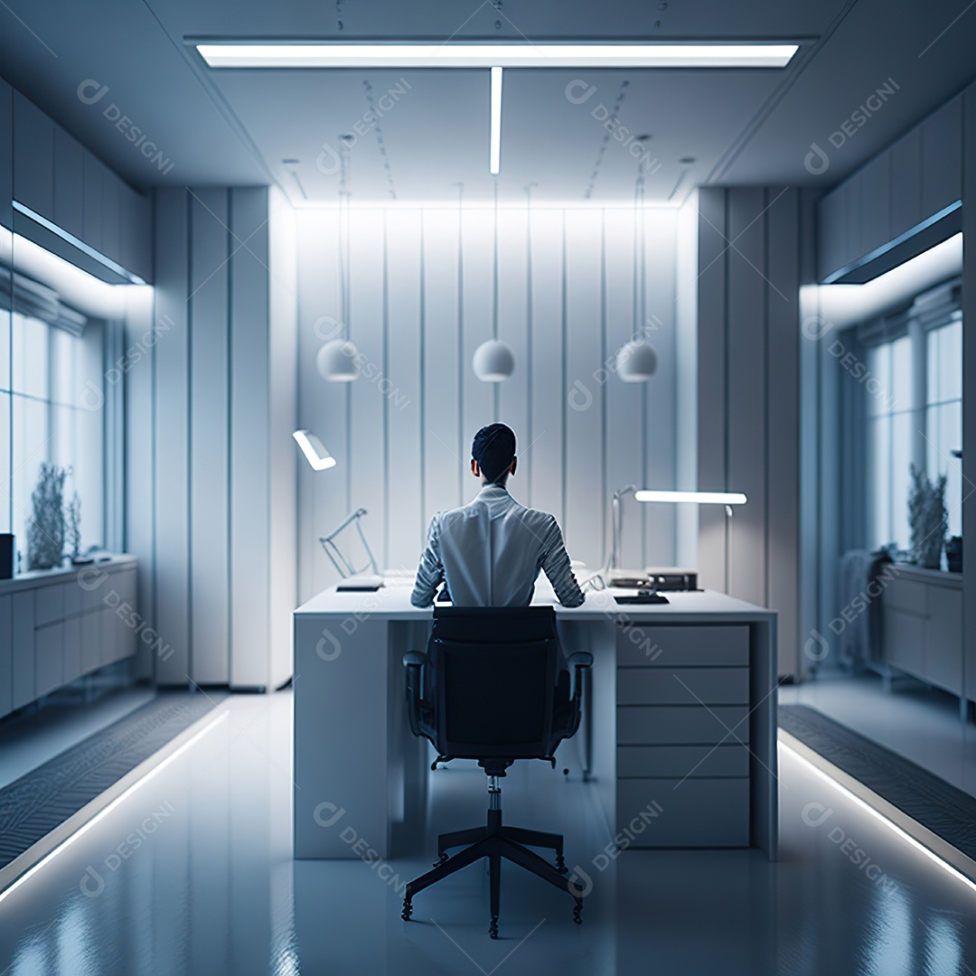 Médico no interior de seu escritório