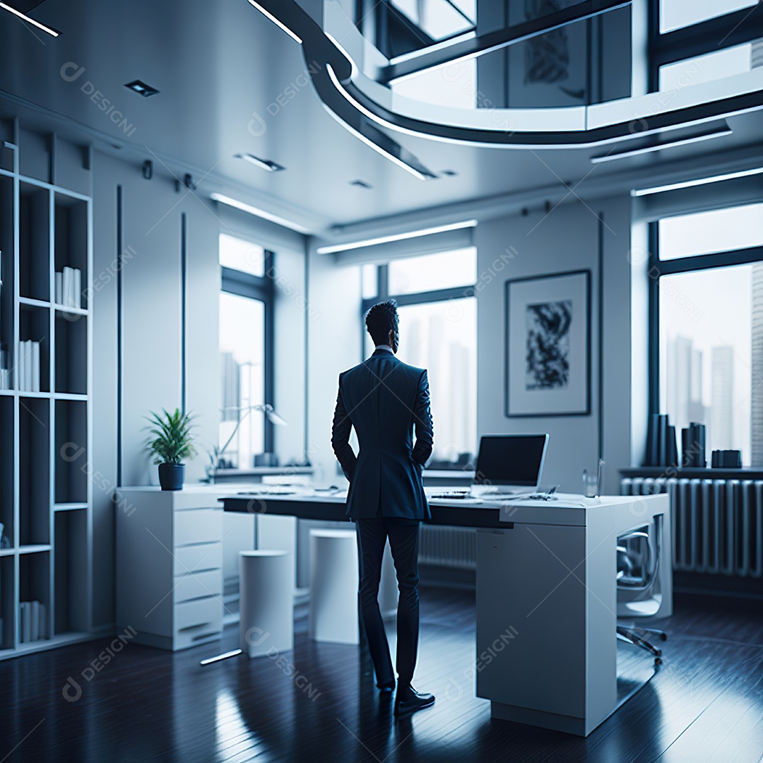 Médico no interior de seu escritório