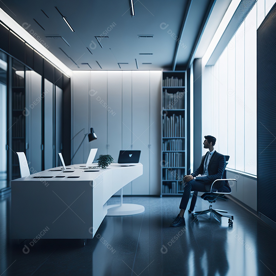 Médico no interior de seu escritório