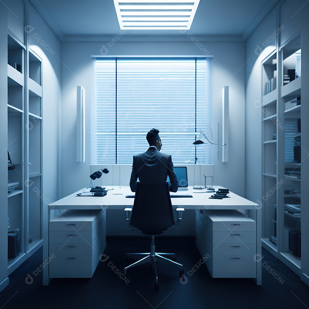 Médico no interior de seu escritório