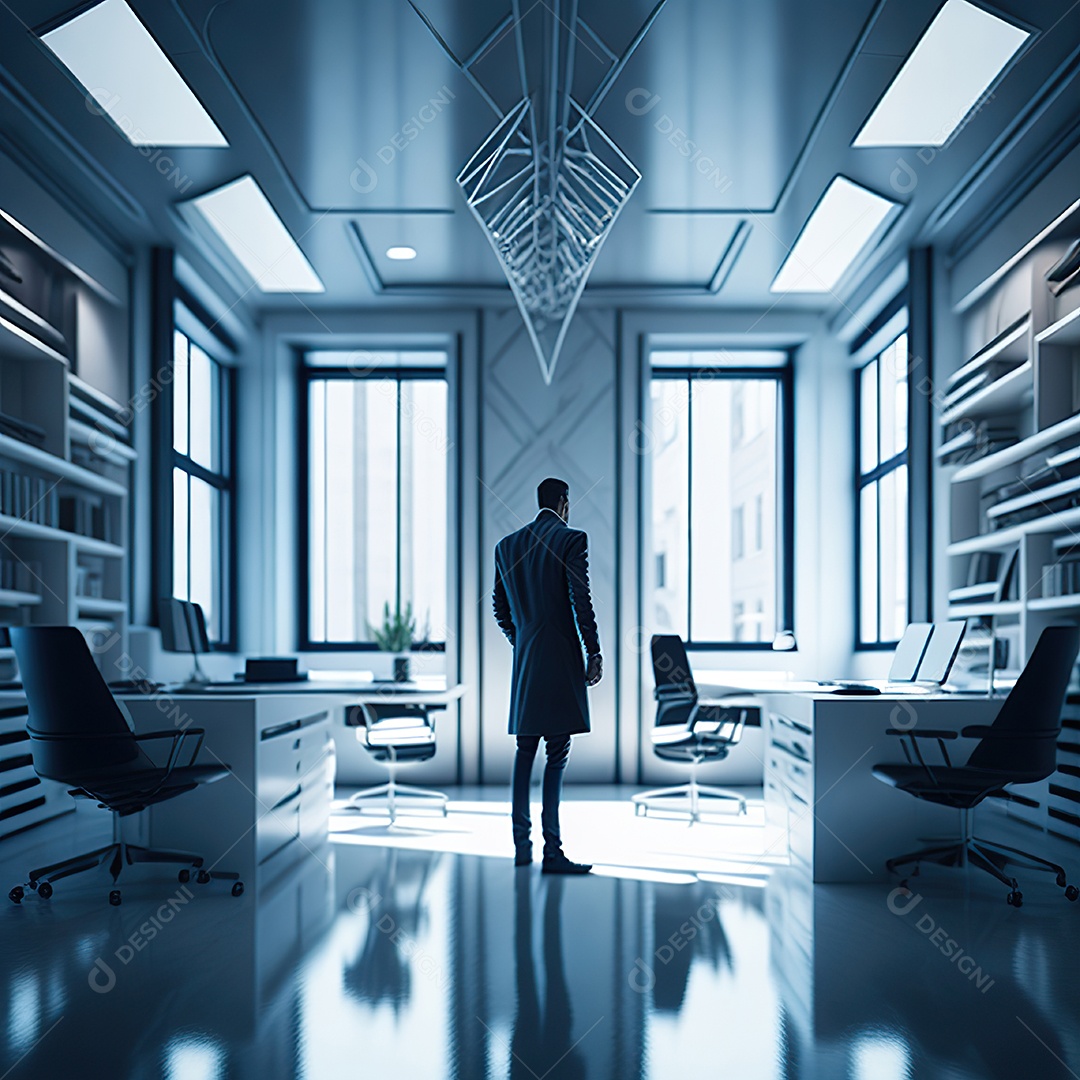 Médico no interior de seu escritório