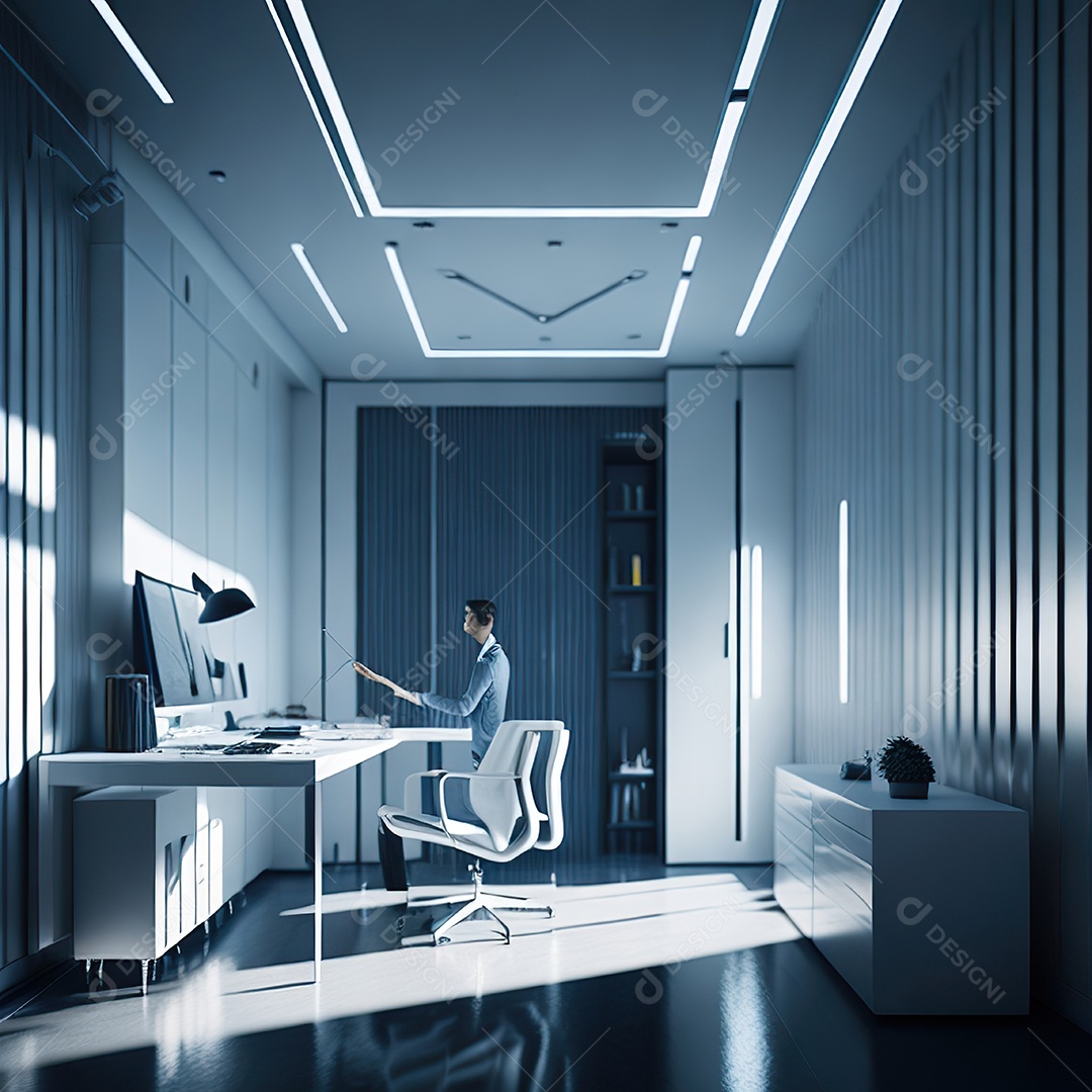 Médico no interior de seu escritório