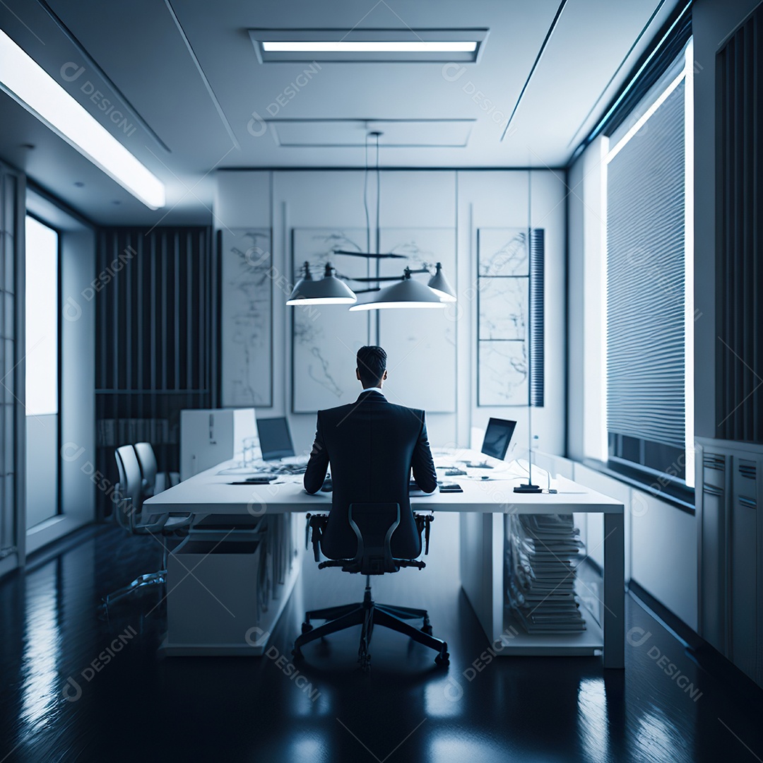 Médico no interior de seu escritório