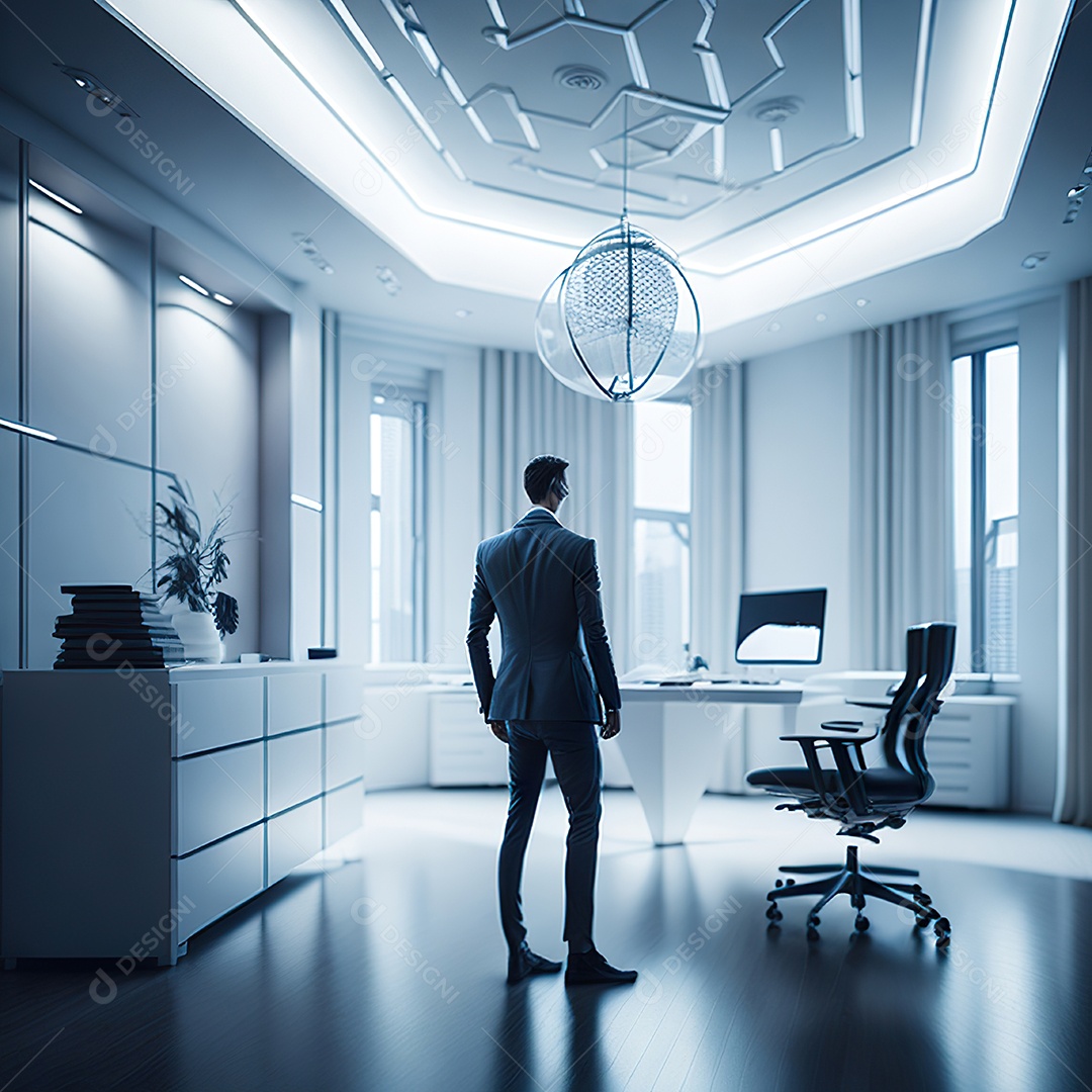 Médico no interior de seu escritório