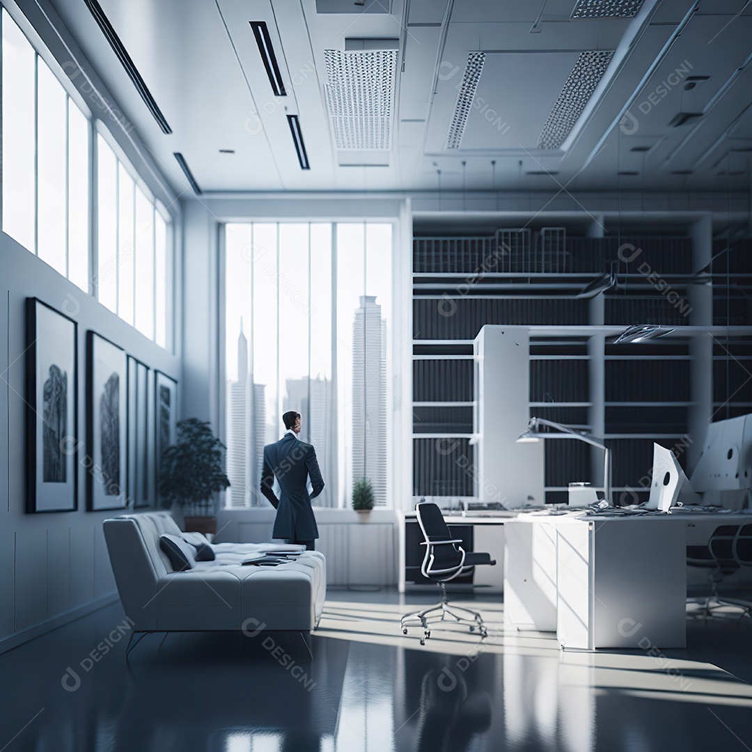 Médico no interior de seu escritório