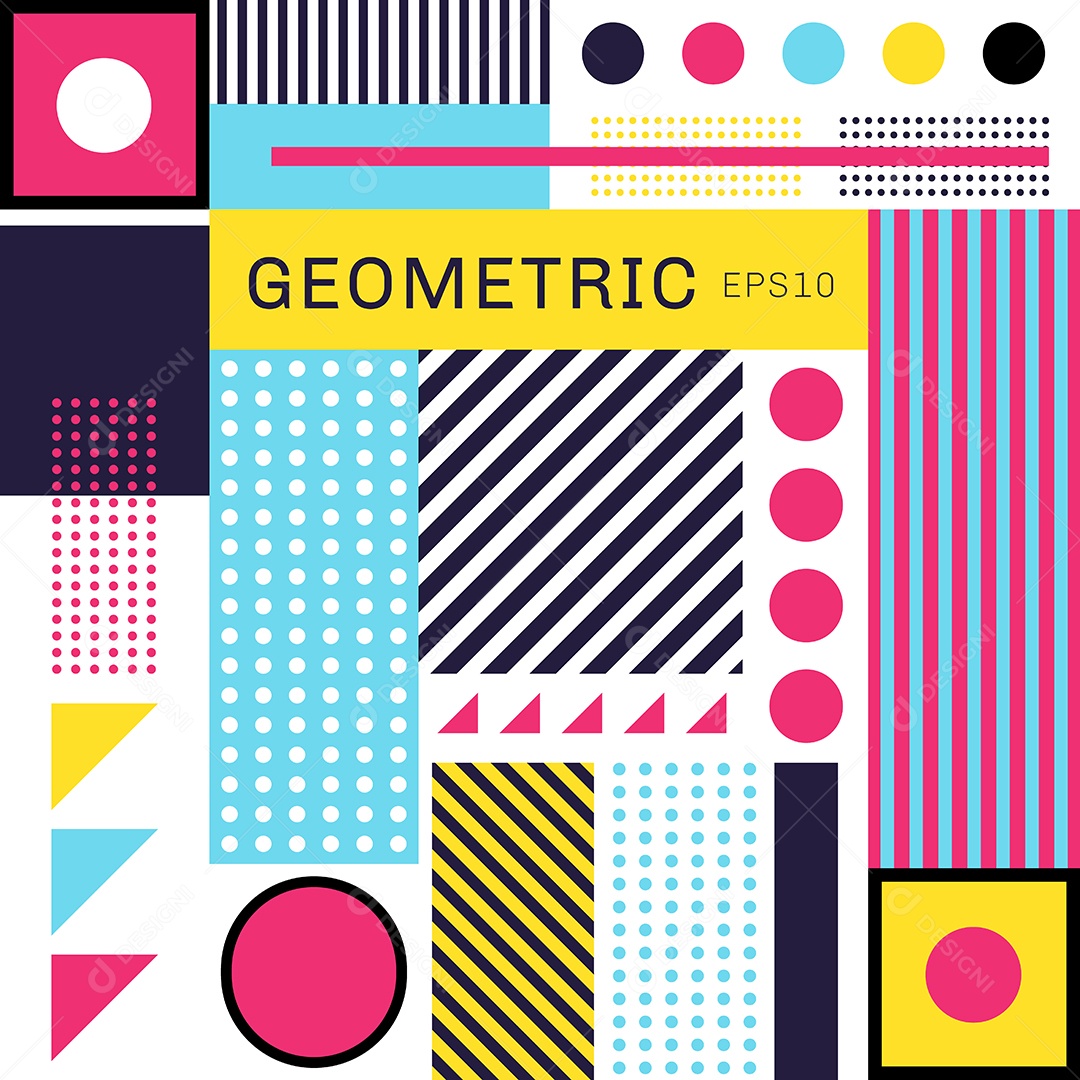 Background Geométrico Colorido na Moda Abstrato Vetor EPS