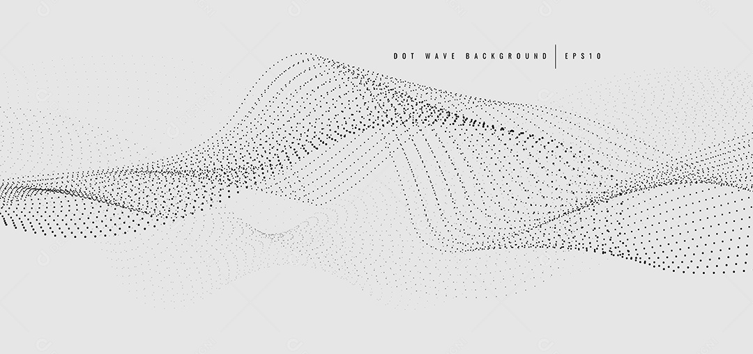 Background Ondas Pontilhadas Vetor EPS