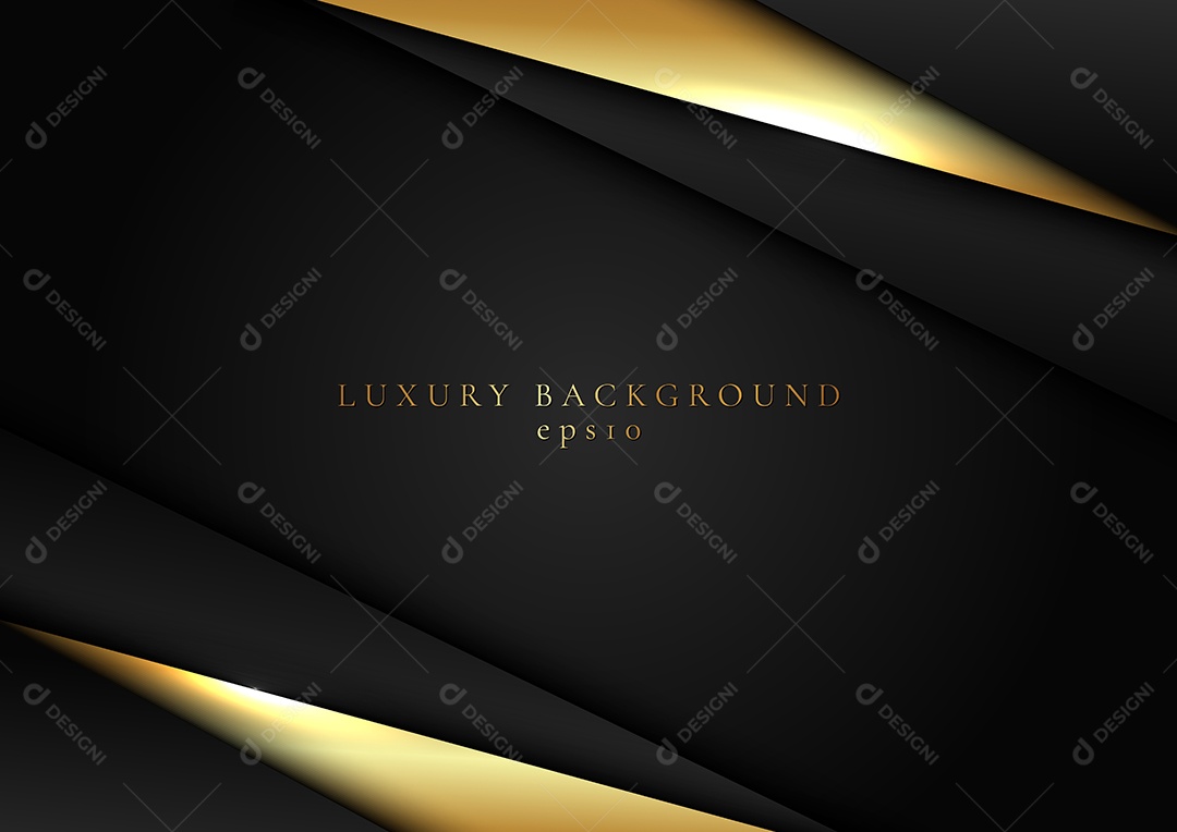 Background Elegante Abstrato Triângulo Preto e Dourado Vetor EPS